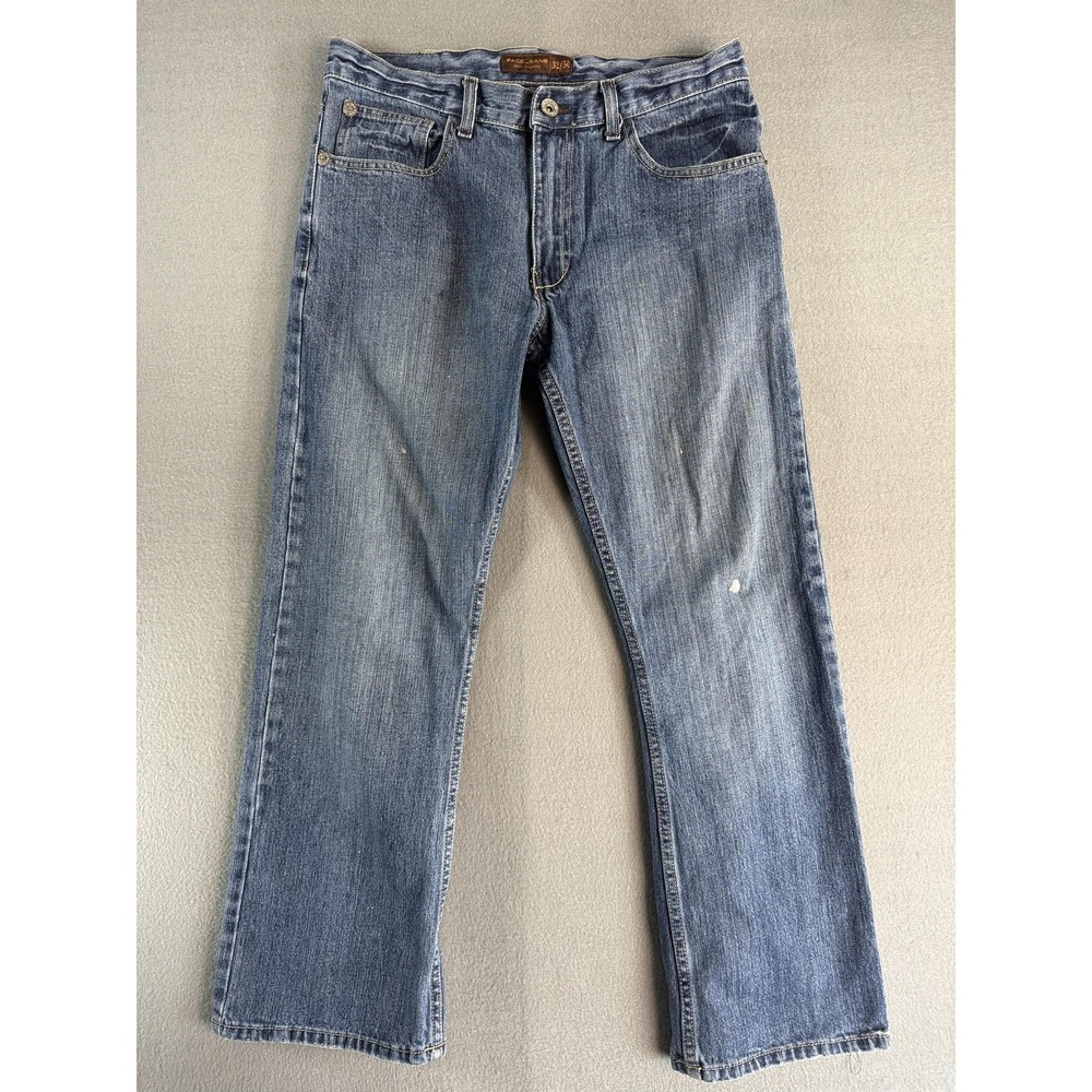 Y2k Paco Jeans Jeans Mens 32x30 Med Wash Blue Relaxed Straight Embroidered Denim
